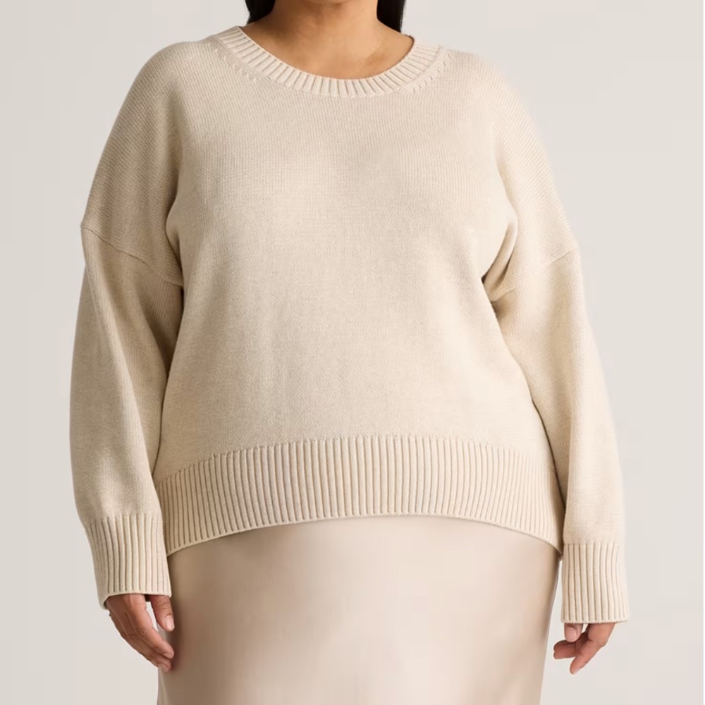 Quince Women's Cotton Crew Neck Sweater - SMALL